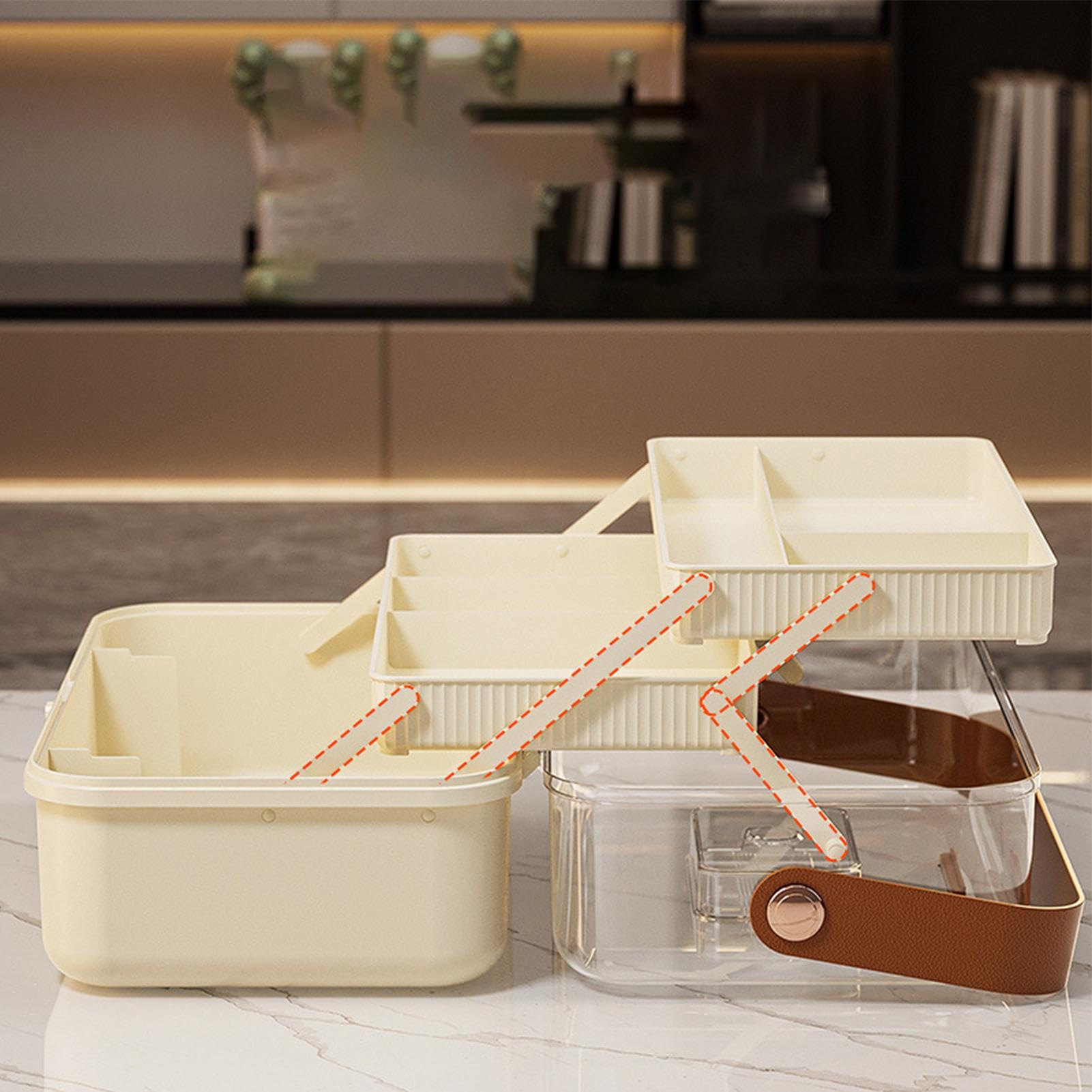 Contenitore Organizer Farmaci Multiuso Portatile Con Manico E Coperchio | Organizer Divisore Compresse Contenitore Portatile Pillole Con Manico Per Uso Quotidiano Domestico E Viaggio