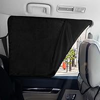 Vista 3 de ZATOOTO Cortinas para ventana de automóvil, 2 fundas de protección lateral de seda negra para proteger la parte trasera del automóvil, parasol