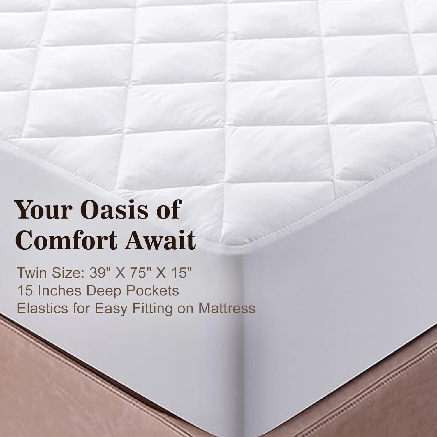 BolBom*S Full Mattress Pad, Soft Microfiber Cover Mattress Topper, Home Essential Stretches up to15 inches Deep Pocket Mattress Protector, Full Size 54X75X15, White, Perfect for Daily Use