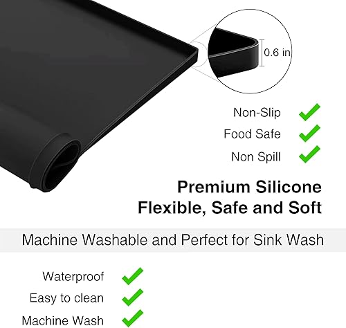 Miniatura 6 de SEIRI 1 funda para lavadora y secadora para la parte superior, 26 x 18 pulgadas, protector superior de silicona para secadora, antideslizante,