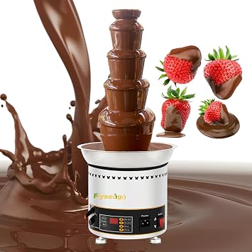 Chocolate Fountains Commercial 5 Tiers 9Lbs Large Chocolate Waterfall Machine Stainless Steel Hot Cheese Fondue Tower Easy Assembly Perfect for Candy BBQ Sauce Ranch Liqueurs Digital-control