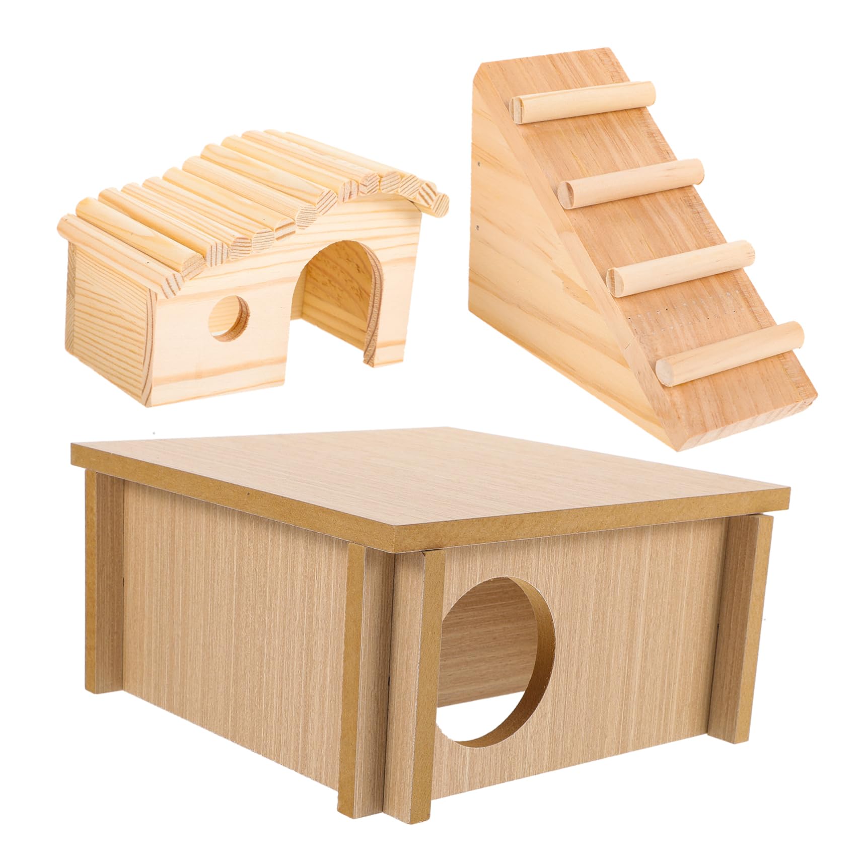 DOITOOL Bois Échelle Maison de Cachette pour Hamster, 1 Set