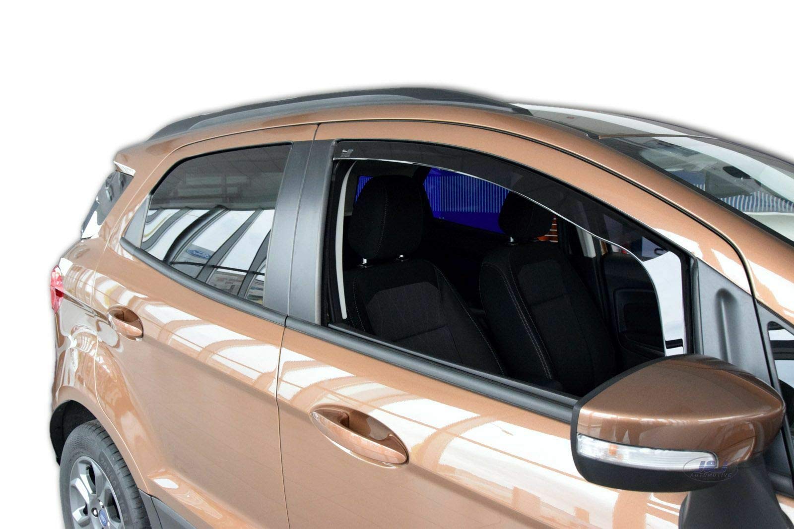 J&J AUTOMOTIVE Deflettori d'Aria per Ford Ecosport 2013-2022, Set da 2 Pezzi, Nero Fumé Oscurato Heko