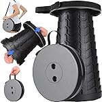 Fishboy Upgraded Collapsible Stool, 400lbs Max Weight, Lightweight But Sturdy, Portable Retractable Folding Telescoping Foldable Camping Stool for Adults Outdoor Fishing Hiking Gardening Travel BBQ