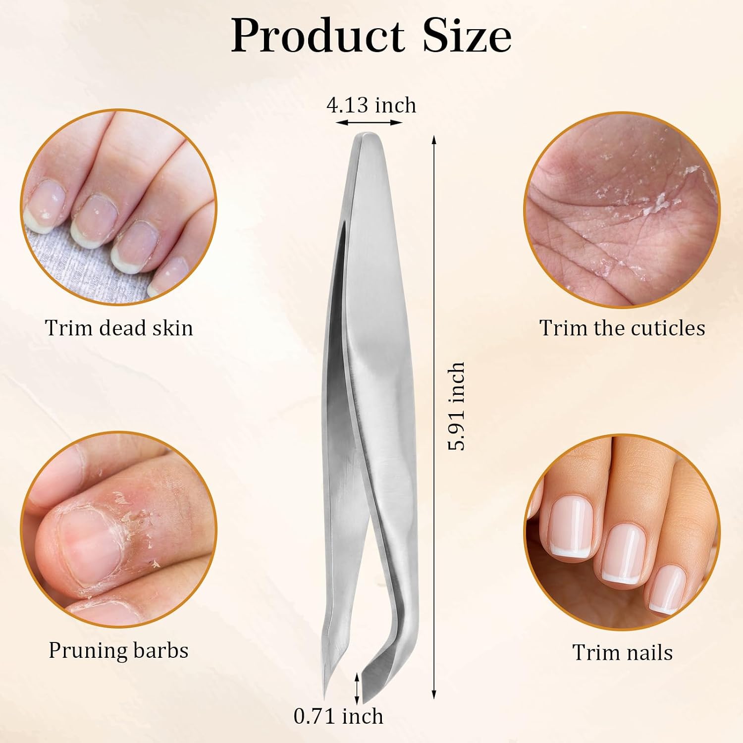 2pcs Mini Cuticle Trimmer, Stainless Steel Cuticle Tweezers, Clipper Cuticle Trimmer Tweezers for Finger Toe Dead Skin Remove (Vertical) image 2