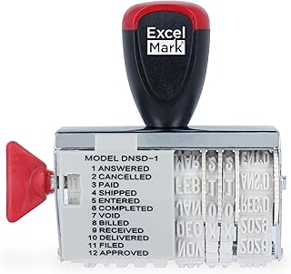 ExcelMark 12 Phrase Dater Rubber Stamp