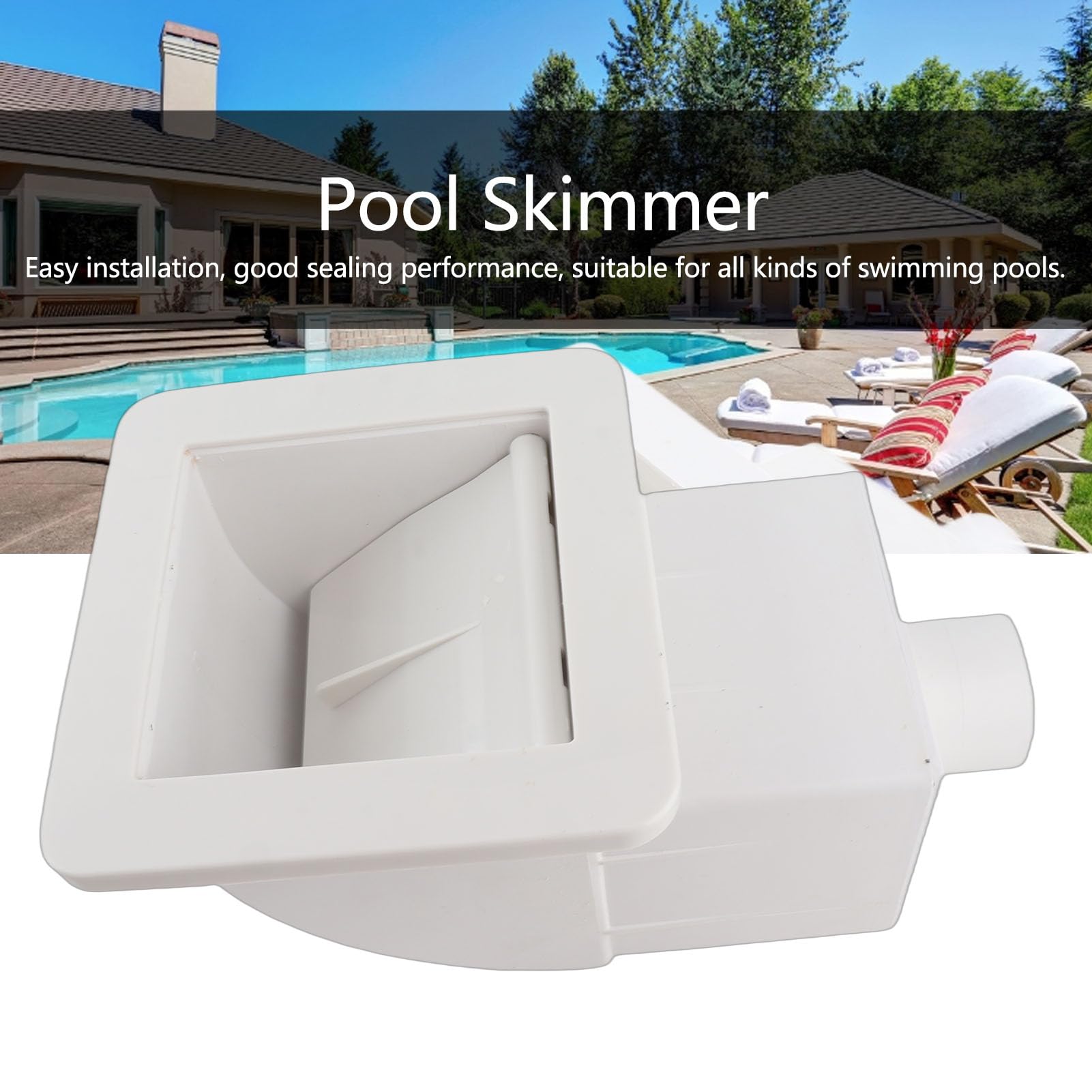 Kit Skimmer per Piscina da 1,5 Pollici per Piscina Fuori Terra, plastica antiruggine Contro l'erosione, Schermo filtrante Facile da collegare per Evitare intasamenti, 31,5x19,5x17