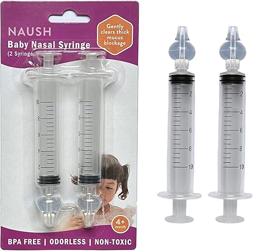 NAUSH - Aspirador nasal para bebé, irrigador de jeringas nasales para bebés, limpiador de nariz desechable para bebés, spray nasal de enjuague