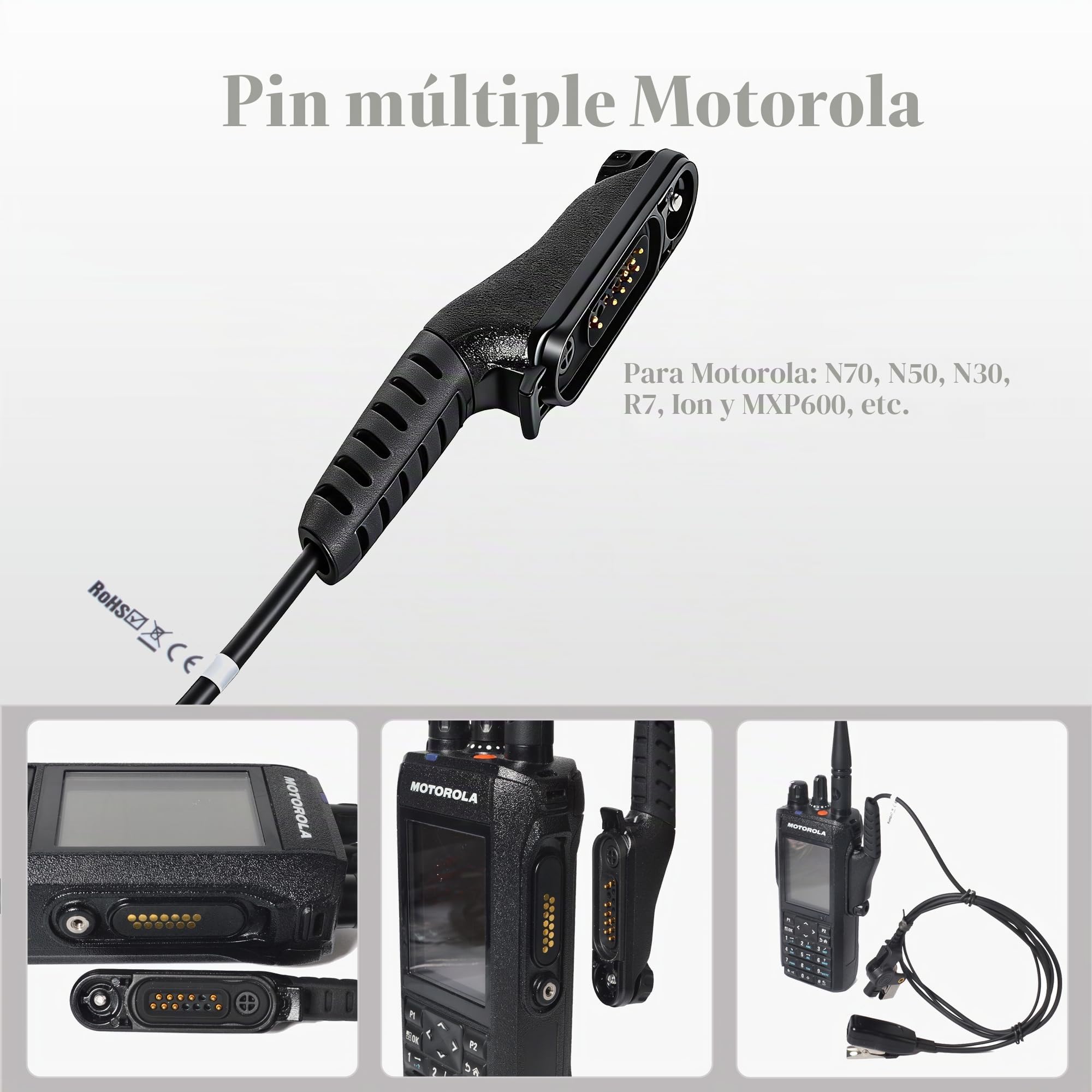 UAYESOK Walkie Talkie Auricular con micrófono PTT, Auriculares de Seguridad con Tubo acústico encubierto (Tipo 2)
