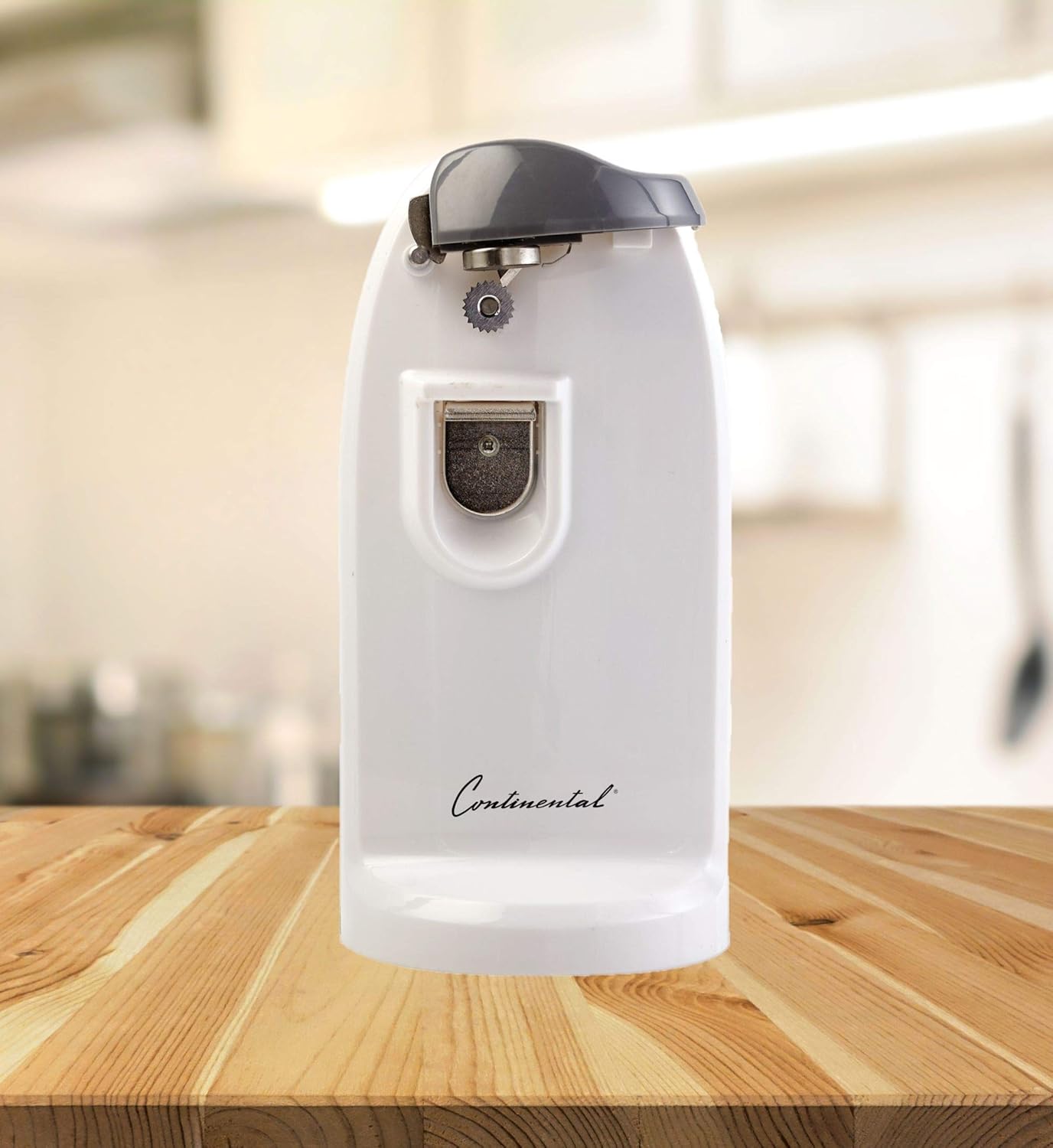Continental Electric CE22261 Tall Can Opener, Bottle Opener, Knife Sharpener, White