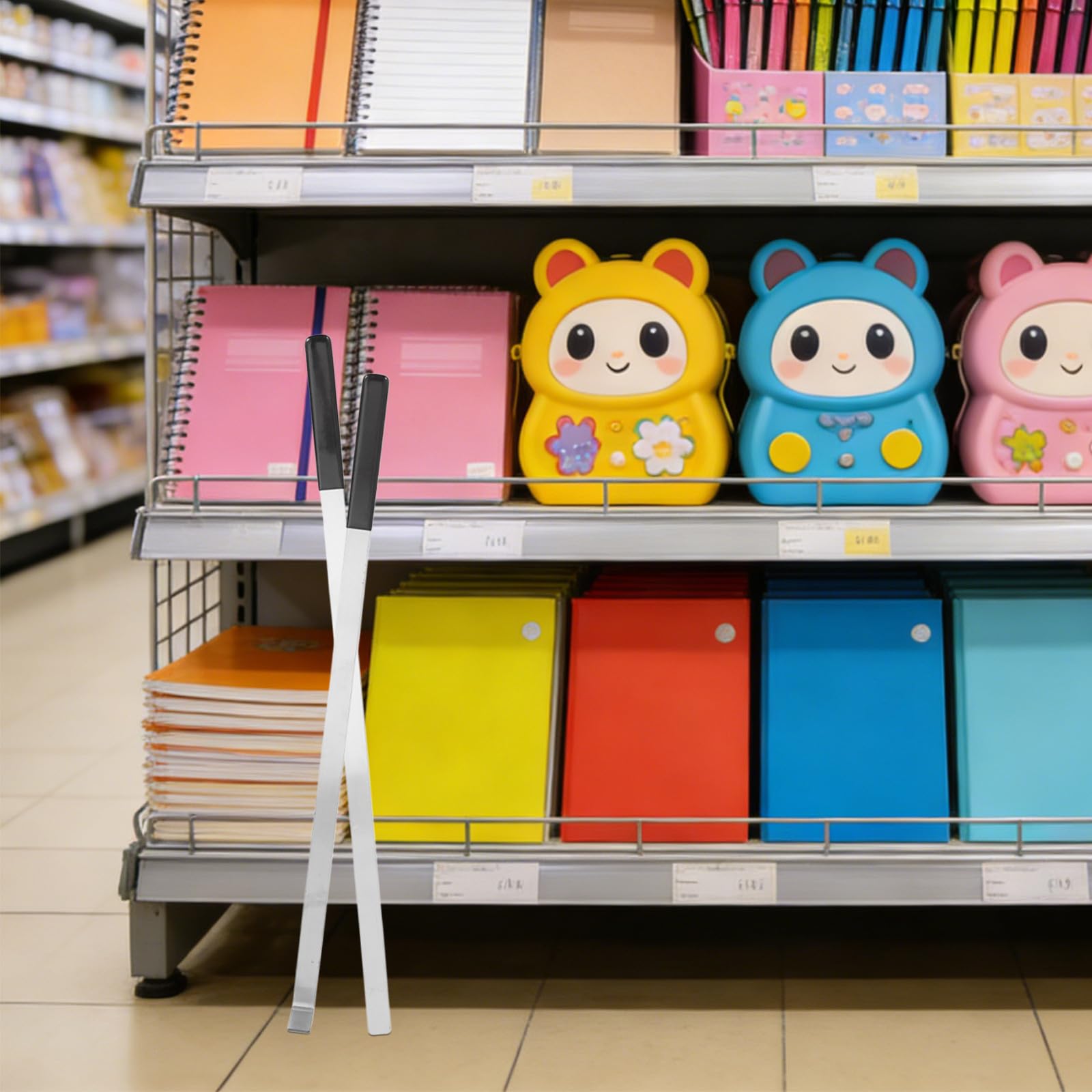 FRCOLOR 2 Piezas Regla de Medición de Acero Inoxidable Ligera y Precisa para Organización en Supermercados y Almacenamiento