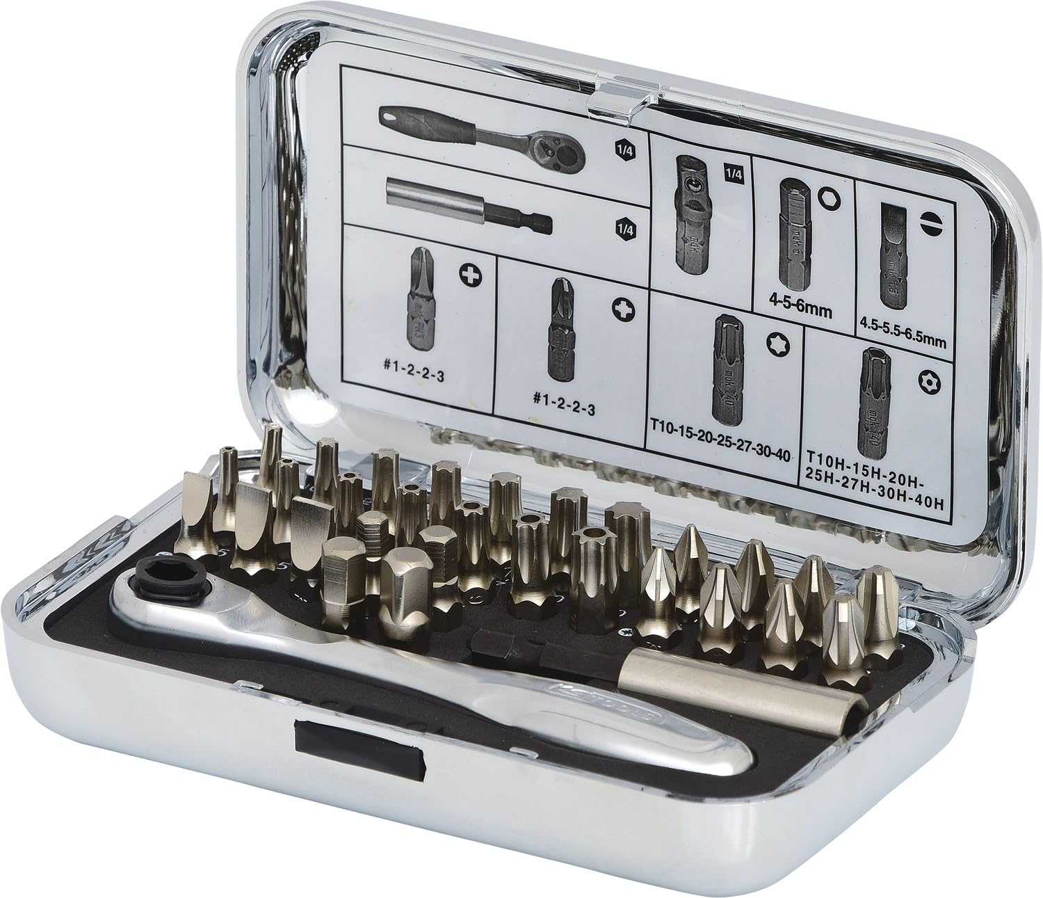 KS TOOLS 1/4 juego de puntas para reparaciones en el coche y hogar 31 piezas 918.4600