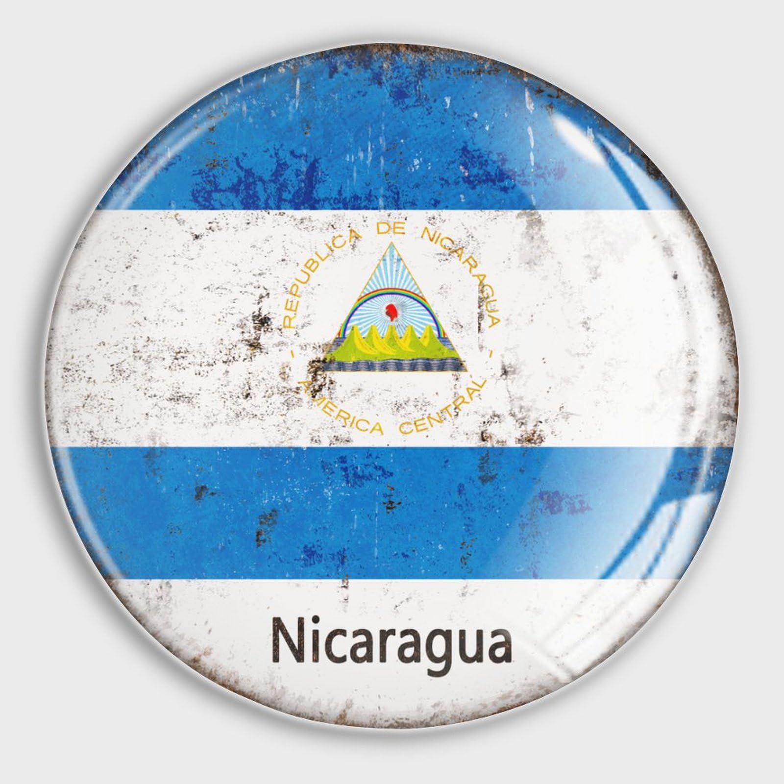 Aimants de réfrigérateur Nicaragua en verre x4 pour décoration de cuisine