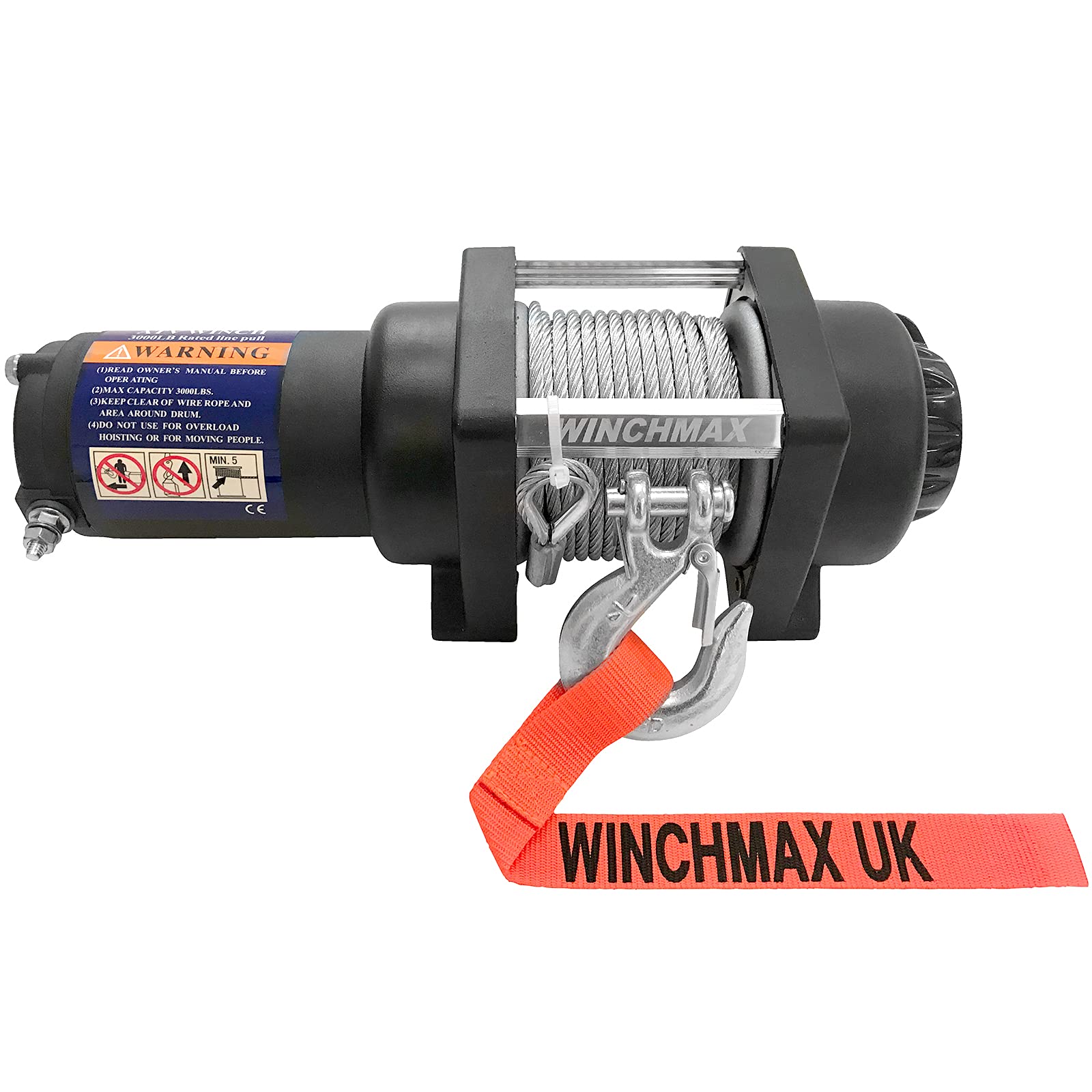 Winchmax 3.000 Libras (1.361 kg) Cabrestante eléctrico de 24V de Grado Militar. Marina. Remolque de Barco. Mando a Distancia inalámbrico Doble.
