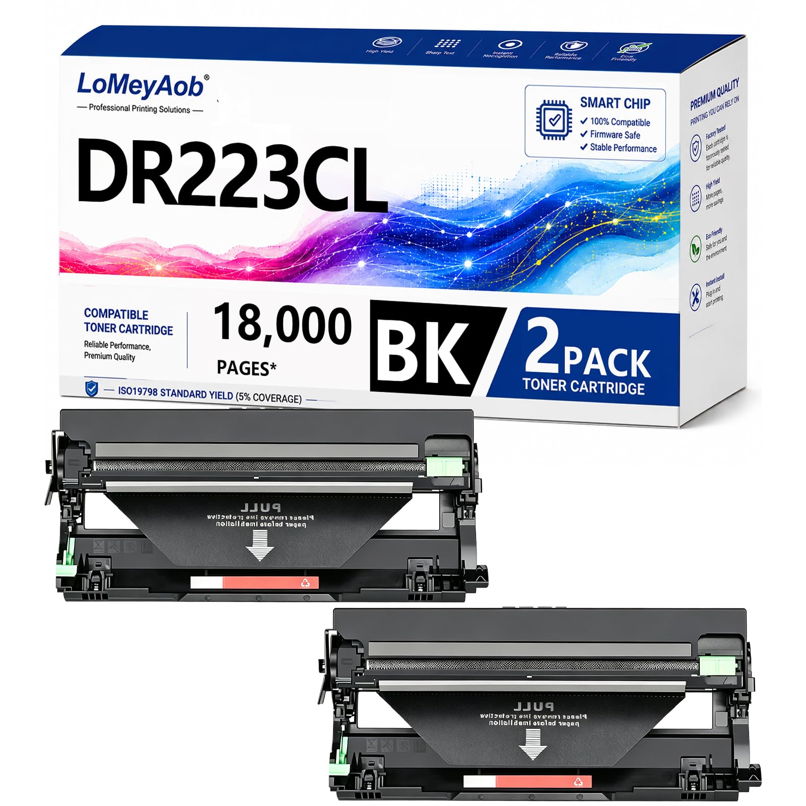 Kit unità tamburo DR223CL (non toner) compatibile per Brother DR223CL, tamburo di ricambio per HL-L3210CW L3230CDW HL-L3270CDW HL-L3290CDW MFC-L3710CW MFC-L3750CDW L377OCDW ,2Pack