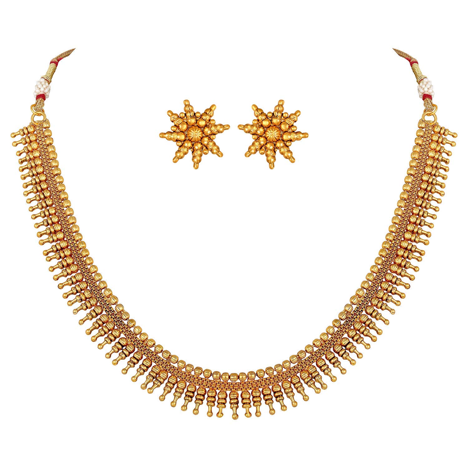 I Jewels 18K Gold Plated Traditional Stylish Golden Necklace With Earrings For Women & Girls (Short Necklace) (B09MSB8M9B) Amazon Price History, Amazon Price Tracker