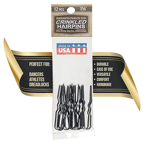 Juego de 12 horquillas de acero inoxidable arrugadas resistentes y sin enganches hechas a mano (1 58 pulgadas)