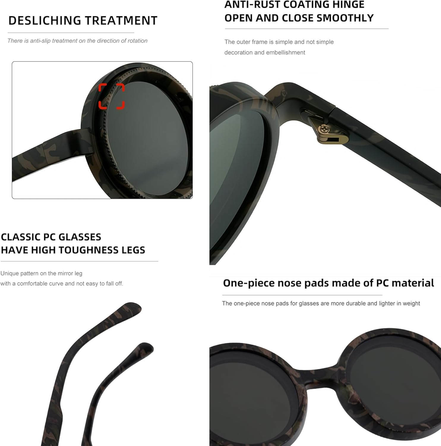 Onrtry Adjustable Tint Sunglasses,Steampunk Retro Round Polarized Glasses with ND Filter Lenses - Image 5