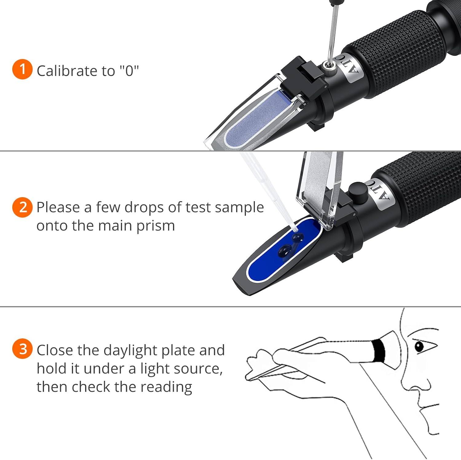 Proster Wine Refractometer 0-40% Brix ATC for Grape/Juice Predicts Alcohol | 0-40% Brix for Grape Wine Making ATC 10-30°C Predict Alcohol Degree Refractometers Scale with 3 Pipettes+Screwdriver+Cloth