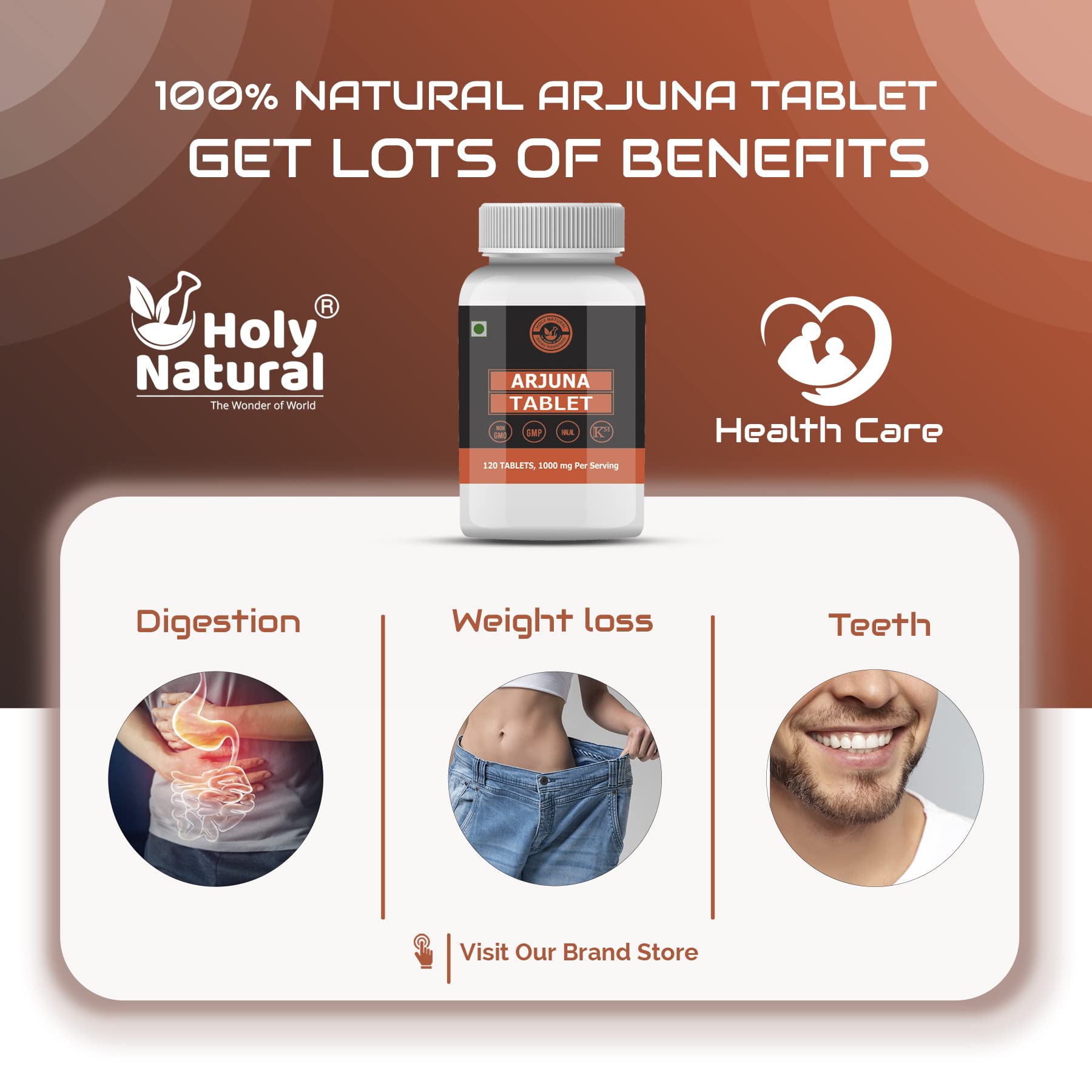 Holy Natural Arjuna Tablet – 120 tablet (500 mg/tab), Pure and Natural – Dietary Supplement - Image 6 thumbnail