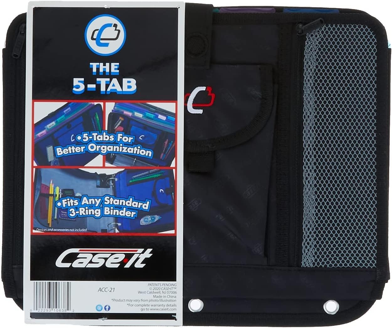 Case-it Locker Accessory 5-Tab File, Black, ACC-21-BLK, 1 Pack - Image 3