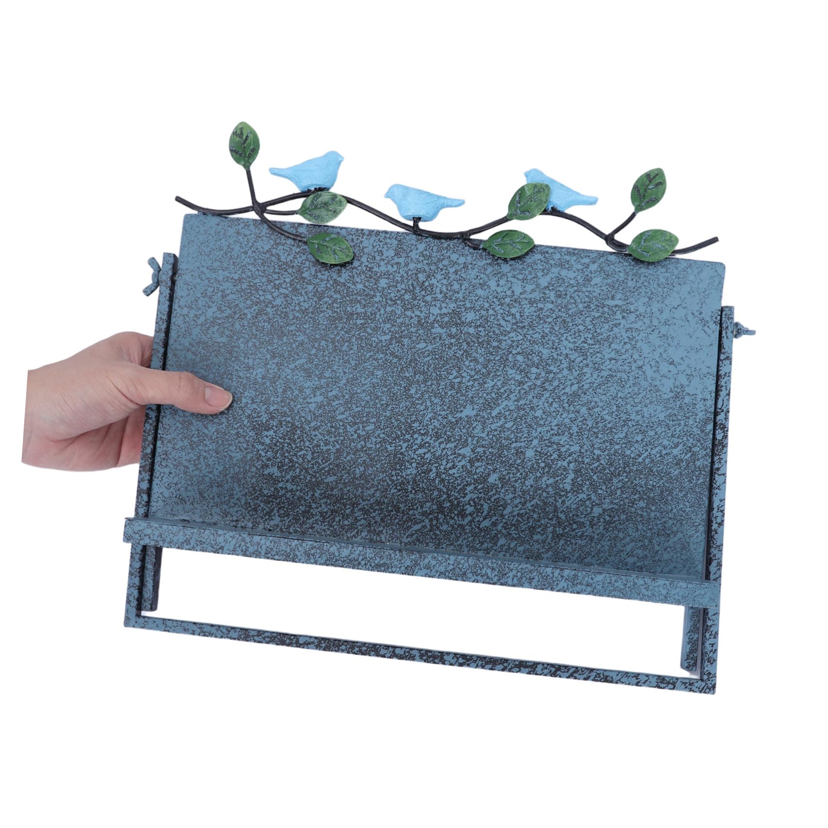 Soporte de Lectura de Hierro Azul para Escritorio y Libros | Ángulos Ajustables, Estable y Fácil de Limpiar, Estilo Clásico Minimalista para Cocina, Textos, Revistas