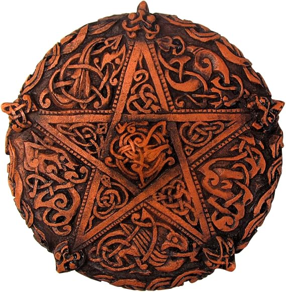 Dryad Design Celtic Knotwork Pentacle Wall Plaque 5.5 Wiccan Altar Decor