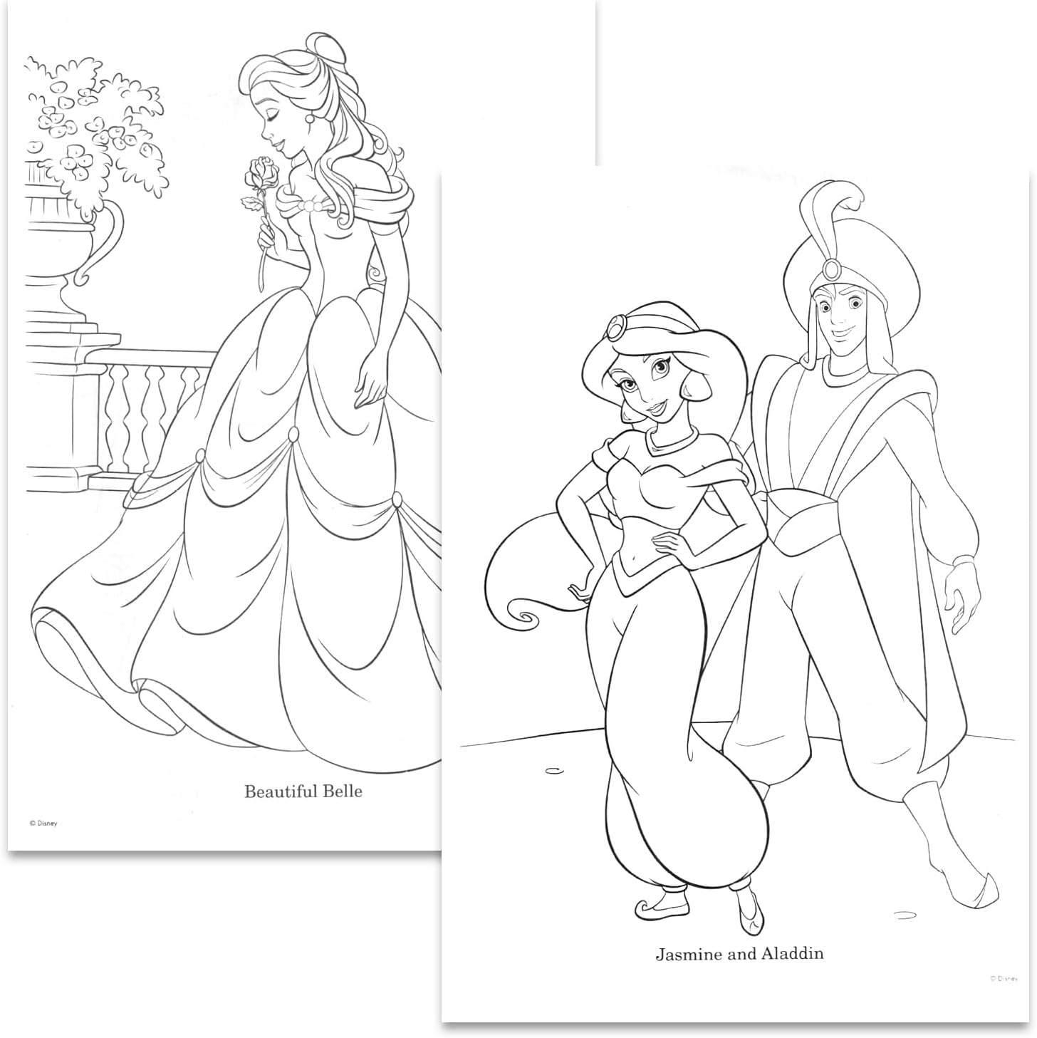 Disney Princess Coloring Book and Stickers Bundle - Kids Activity Book Set