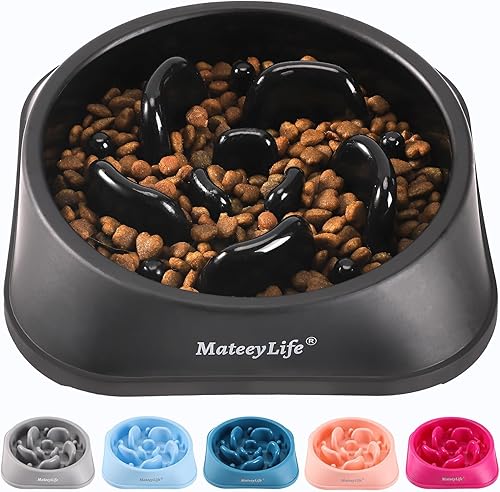 MateeyLife Cuencos de alimentación lenta para perros, rompecabezas antiasfixia, cuencos de comida para perros, cuencos interactivos antideslizantes