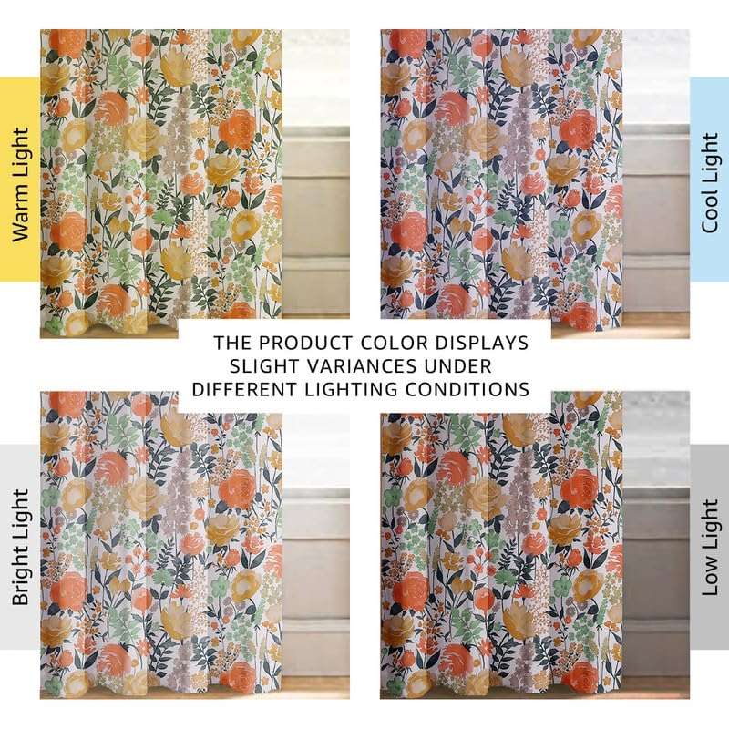 Image of Cloth Fusion Printed 100% Blackout Door Curtains 8 Feet Long Set of 2, Room Darkening Parda with Stainless Steel Grommets for Home Decor (8x4.5 Feet, White Roses)