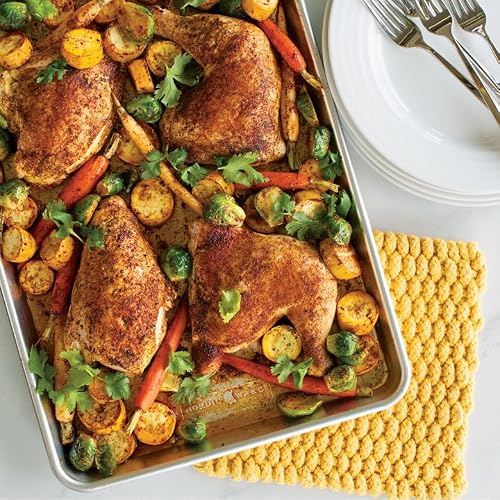 Nordic Ware 43103 Naturals aluminiowa blacha do pieczenia z półpokrywką o doskonałej przewodności cieplnej, wysokiej jakości naczynia do pieczenia wyprodukowane w USA, srebrna