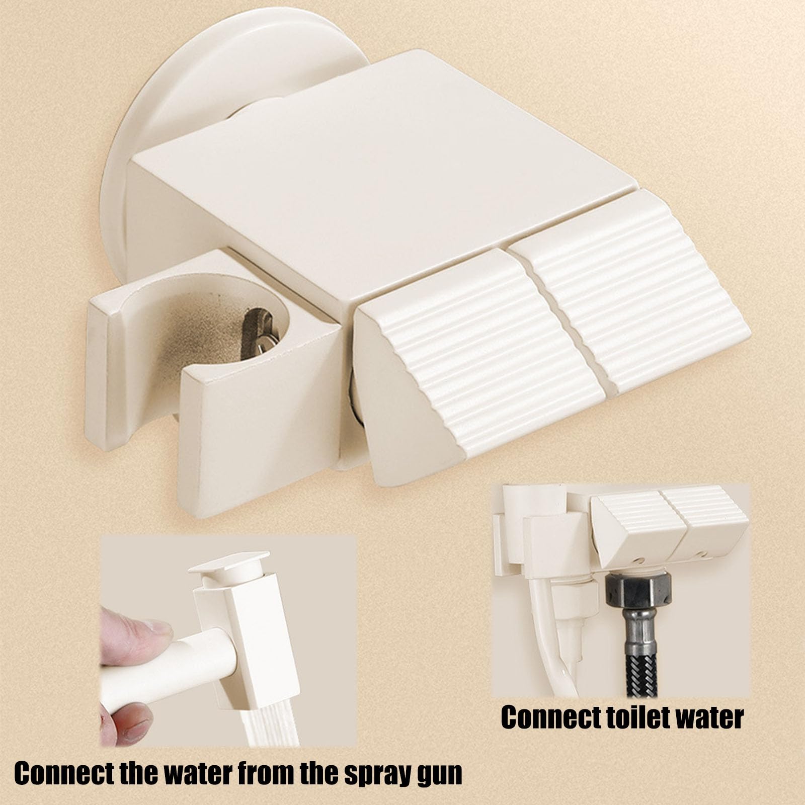 Rociador De Bidé De Mano Higiene Personal,Montado En La Pared Pulverizador De Inodoro De Mano con Manguera,Kit Ducha Higienica para WC,A:White,2
