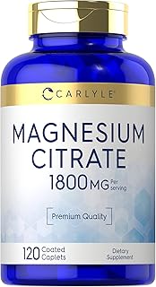 Carlyle Magnesium Citrate | 1,800mg | 120 Coated Caplets | Vegetarian, Non-GMO, and Gluten Free Supplement