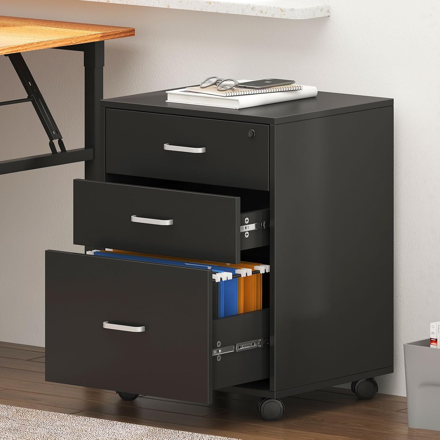 DlandHome 3Drawer Lockable Vertical File Mobile Filing