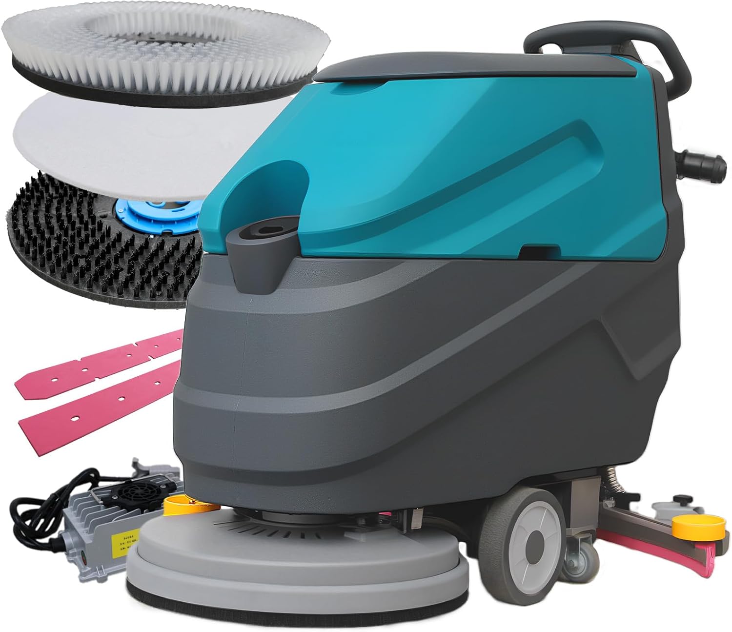 C7 Walk Behind Commercial Floor Scrubber Machine, 22" Cleaning Width, 31.5" Suction Width, 18.5 Gallon Solution Tank, 15.9 Gallon Recovery Tank, 32000 Sqft/h, Complete Set of Parts
