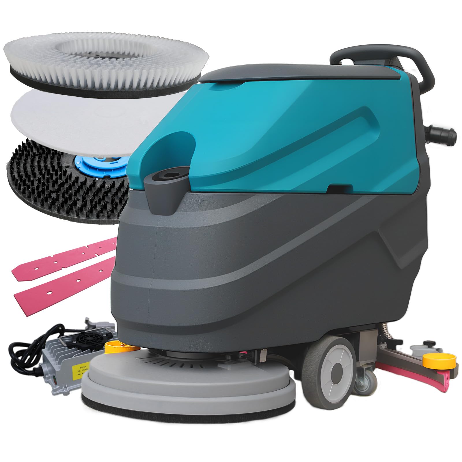 KARHDIR C7 Walk Behind Commercial Floor Scrubber Machine, 22" Cleaning Width, 31.5" Suction Width, 18.5 Gallon Solution Tank, 15.9 Gallon Recovery