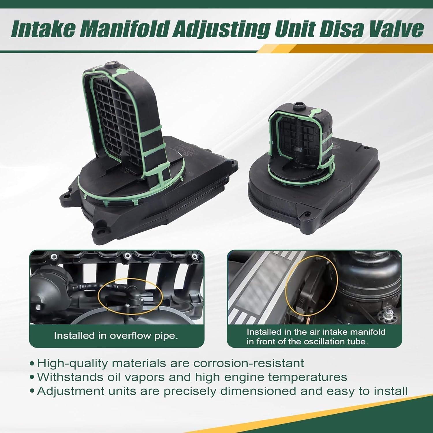 XQSMWF Air Intake Manifold Adjusting Unit Disa Valve Left+Right Fit For BMW X5 X3 Z4 E82 E88 E92 328i 528i 530i 128i 2009-2015# 11617522929 11617579114 11617560538 11617560537