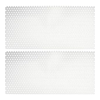 PH PandaHall 11.8x5.9 inch Perforated Metal Sheets 20 Gauge Aluminum Mesh Plate Punched Metal Mesh Round Hole Sheets for Door Decoration Ventilation Protection Cover DIY Crafts, Hole 1/5"