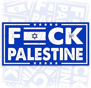 F.uck Palestine | Bumper Sticker or Car Magnet | Support Israel Political Decorations for Cars [7.5x3.75]