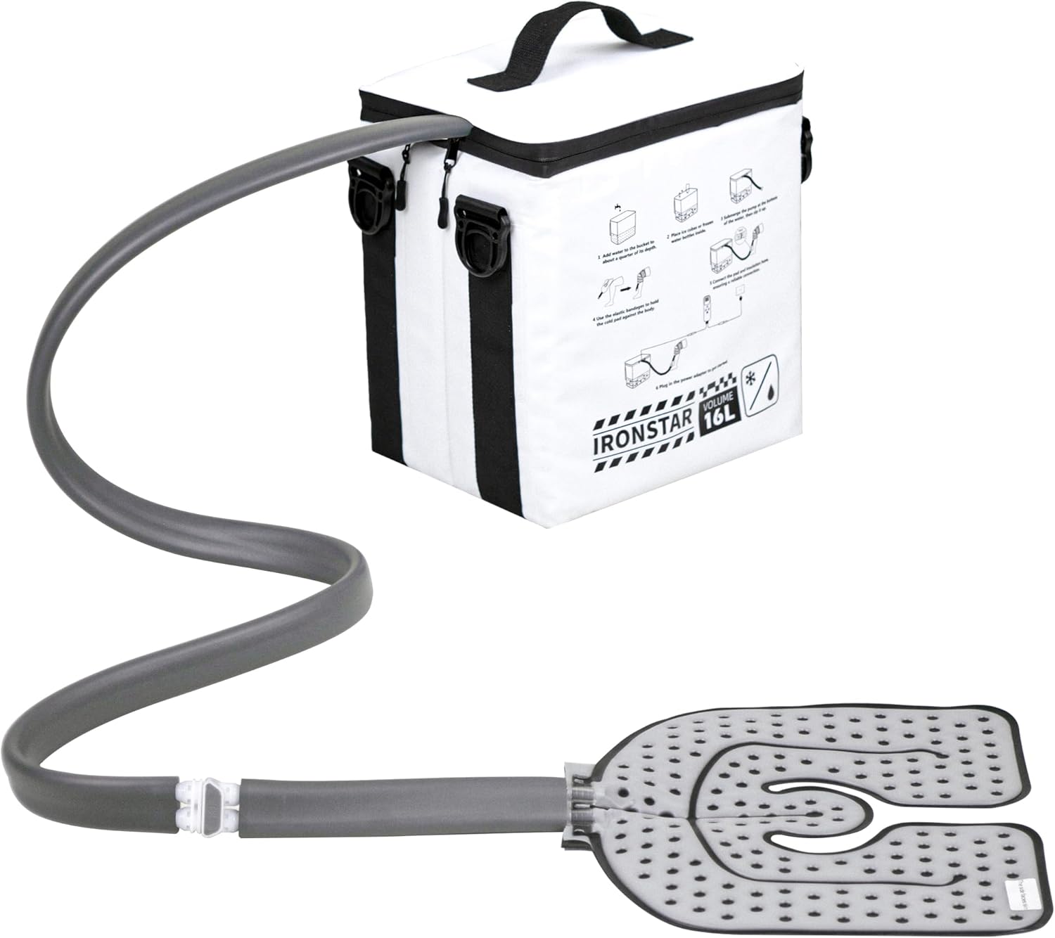 IRONSTAR 17QT Cold Therapy Machine, Portable Cryotherapy Pain Relief System with Universal Pad, Machine with Programmable Timer, Ideal for Knees, Shoulders, Elbow, Ankles, Wrist, Cervical&Back