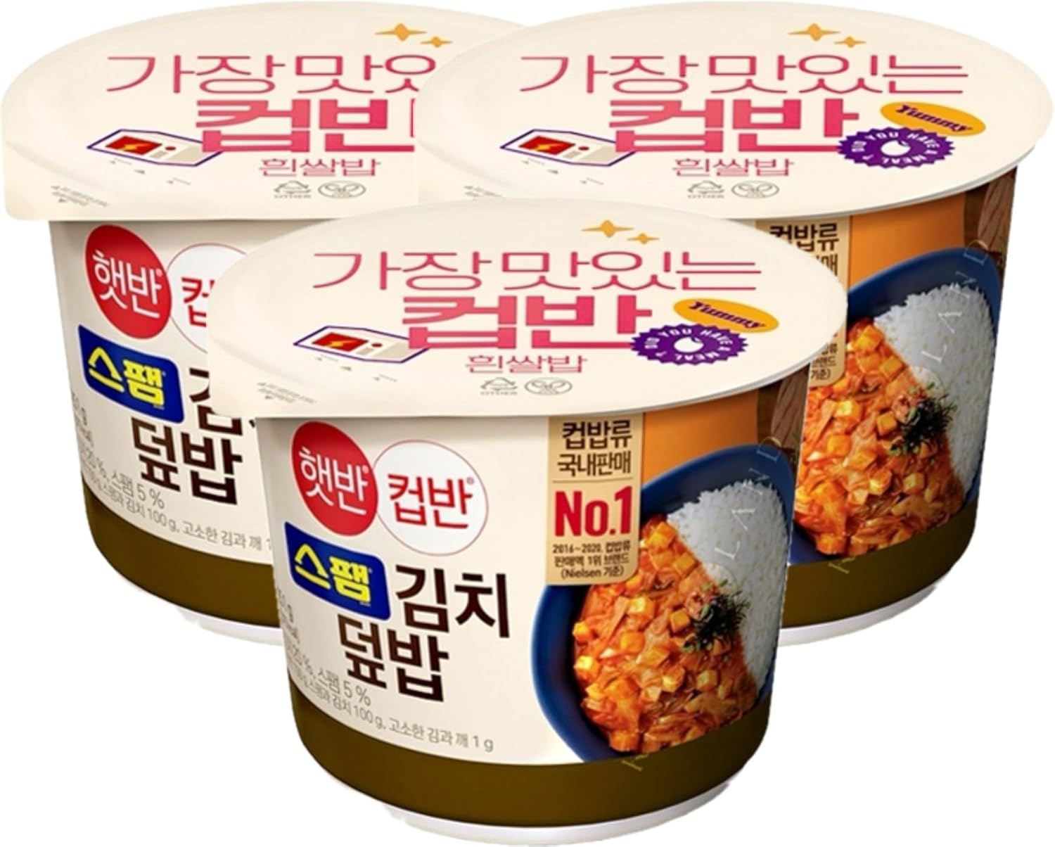 CJ Instant rice Hetbahn CupBan (3bowls, Ham kimchi)