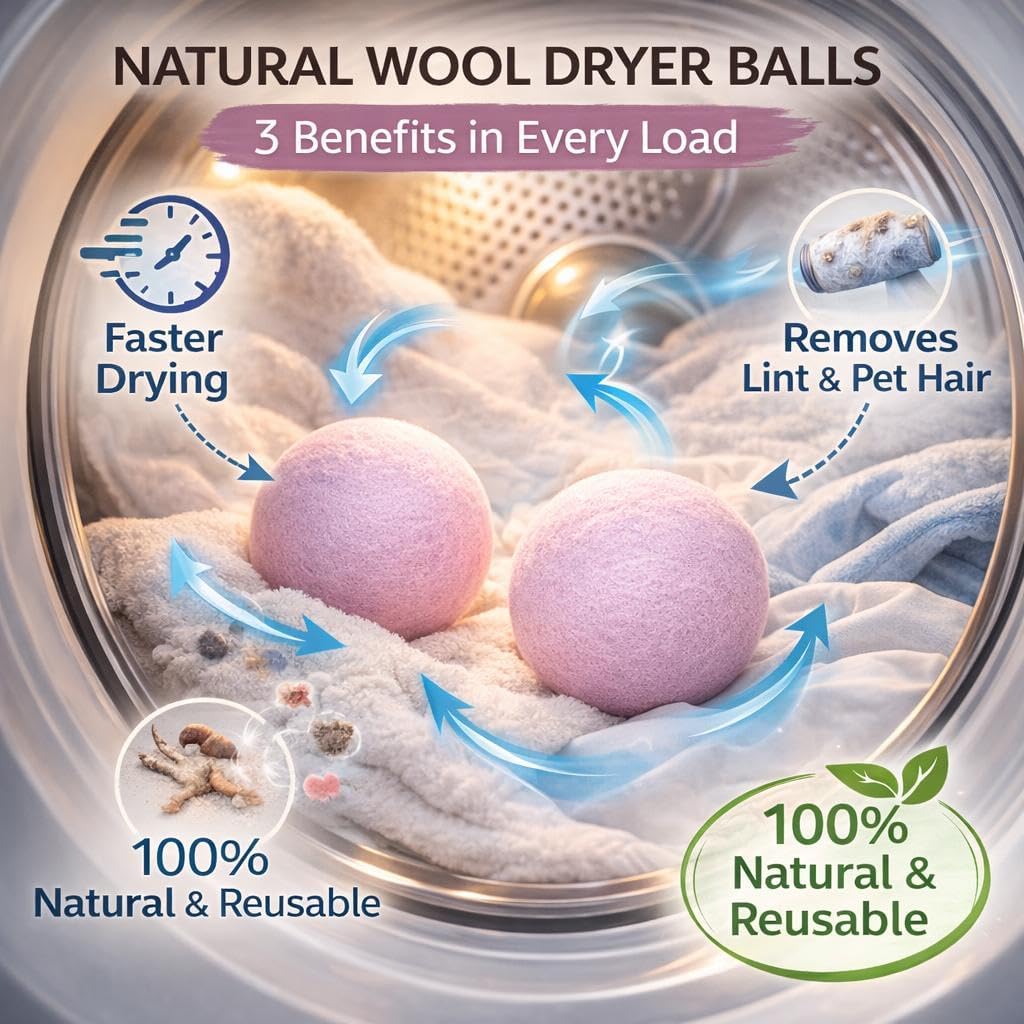 Mesh Laundry Bags for Delicates with 2 Wool Dryer Balls, Reusable Garment Wash Bags for Washing Machine, Fabric Protection Laundry Care Set for Lingerie & Clothes image 2