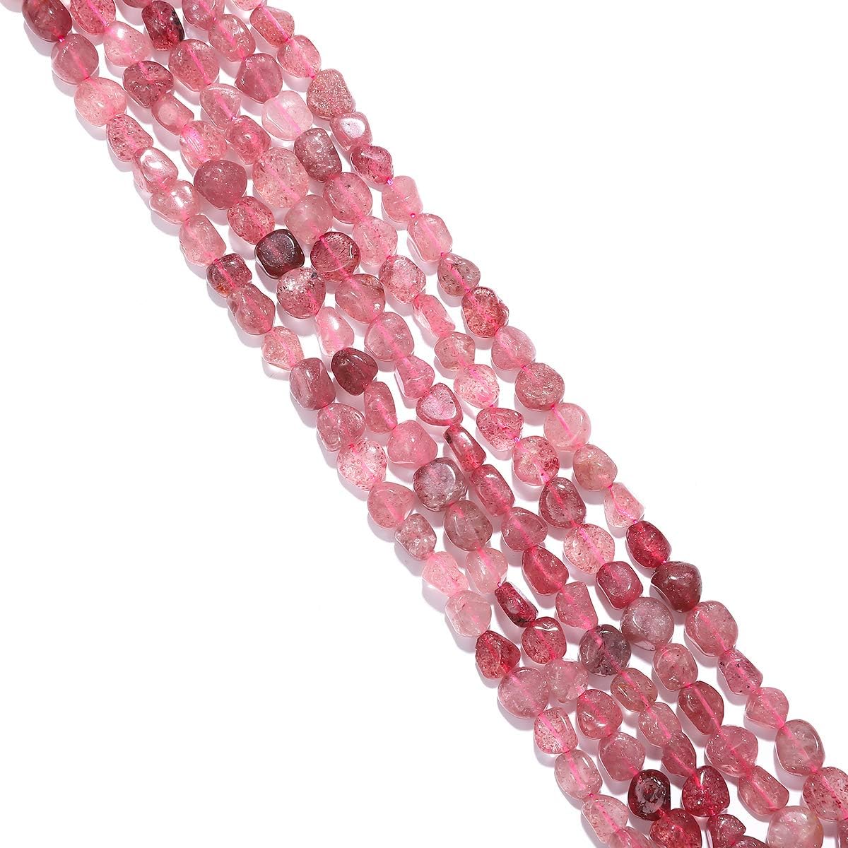Irregular Natural Strawberry Crystal Stone Loose Semi Gemstone Beads for Jewelry Making 7-10mm 38cm Strawberry Crystal 7-10mm 38cm