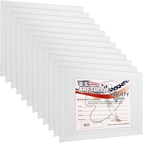Miniatura 8 de US Art Supply - Paquete de 12 tableros de lienzo para pintura de 8 x 10 pulgadas, calidad artística profesional, libre de ácidos (1 caja completa de