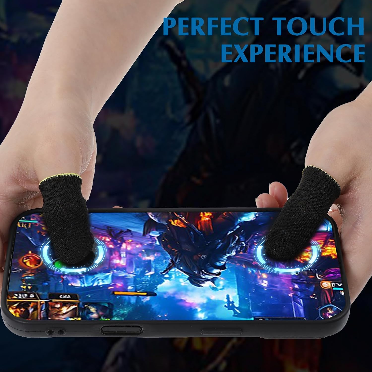 20 PCS Finger Sleeves for Gaming, Carbon Thumb Sleeves Mobile Gaming, Black Gaming Finger Sleeves, Sweatproof Breathable Mobile Gaming Finger Sleeve for Phone Tablet Gamer Stabilizer