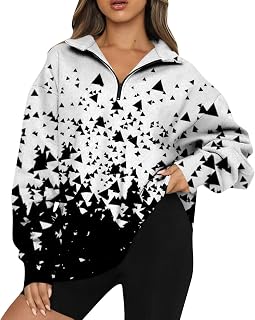 Sweatshirts for Women 2023 Fall Half Zip Shirt Graphic Pullovers T Shirt Tops Women Sweatshirt Long Sleeve Comfy Tops Fashion Jumper