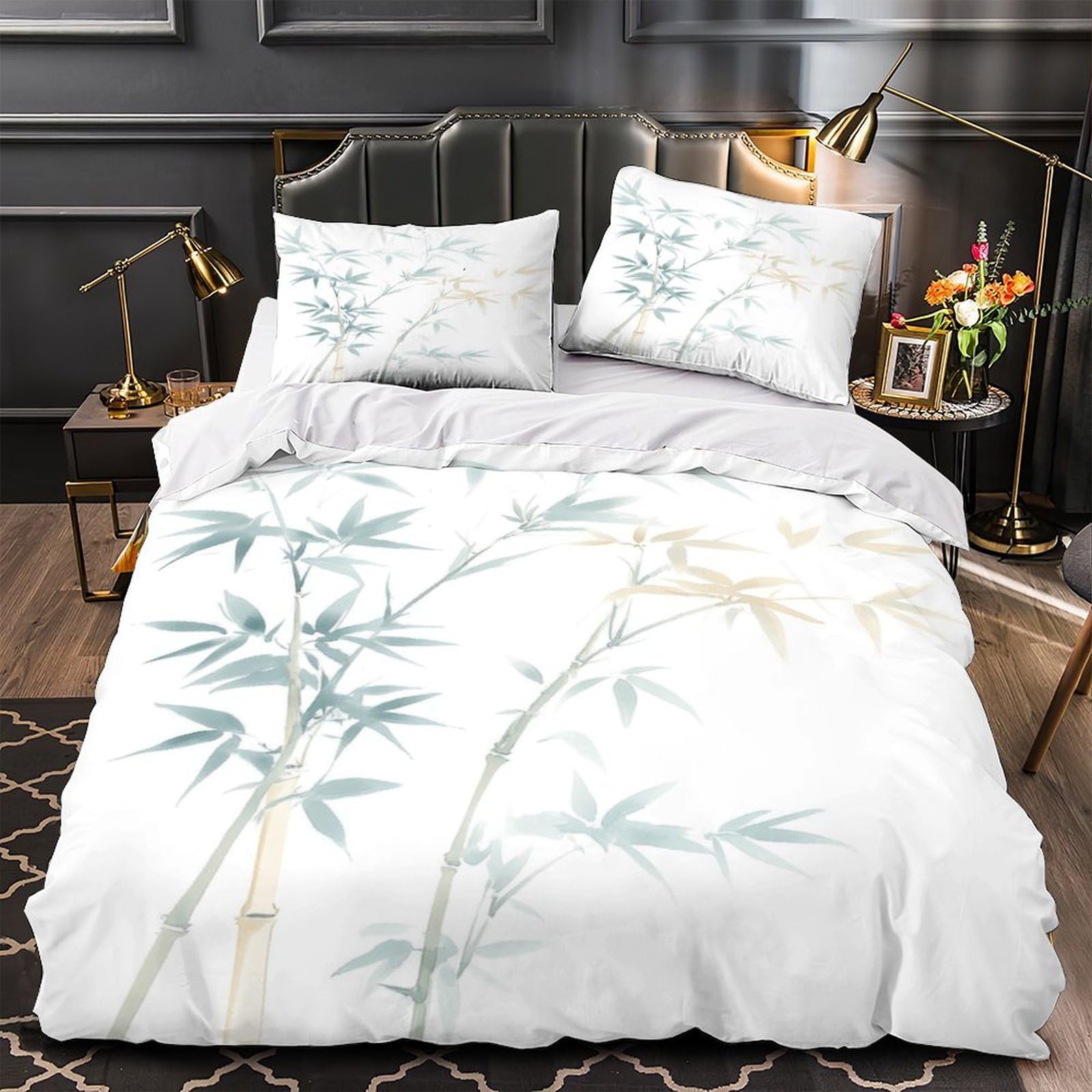 Housse de couette microfibre éléphant parure de lit 3D king 220x240cm confortable
