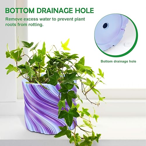 Miniatura 3 de Macetas de interior. Macetas de 6.5 pulgadas para plantas de interior. Macetas roscadas de color degradado para plantas de interior. Macetas de