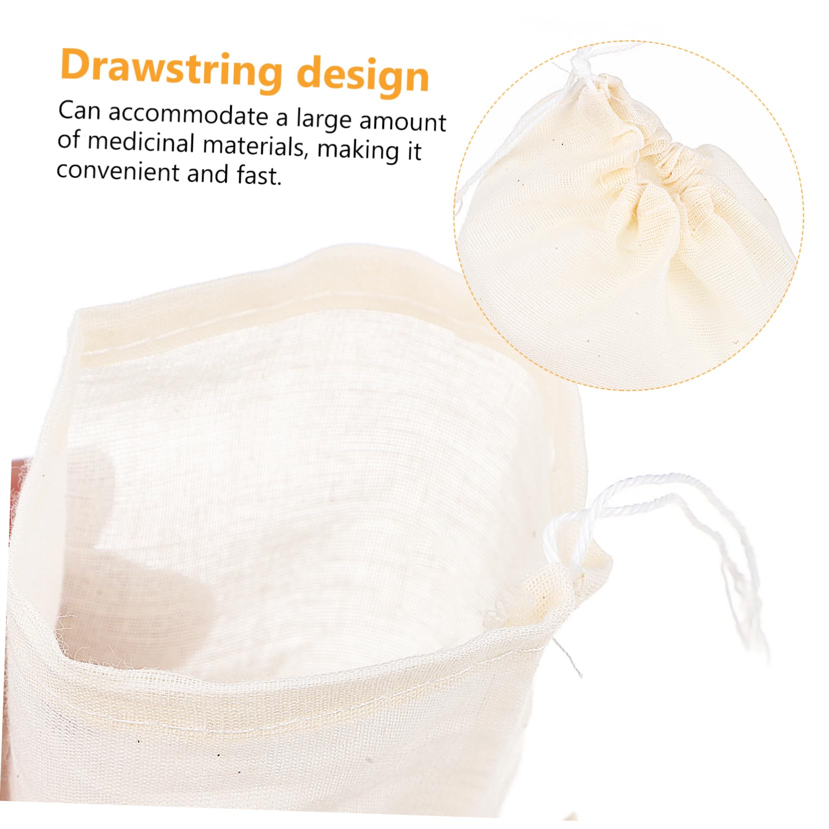 BIUDECO 50pcs Muslin Bags Drawstring Tea Cloth Medicine Bag Small Pouches for Chinese Medicine