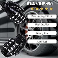 Vista 6 de 6 piezas tapas de válvula de neumático, cubiertas universales de válvula de neumático de aleación de aluminio para automóviles, camiones, SUV, Negro